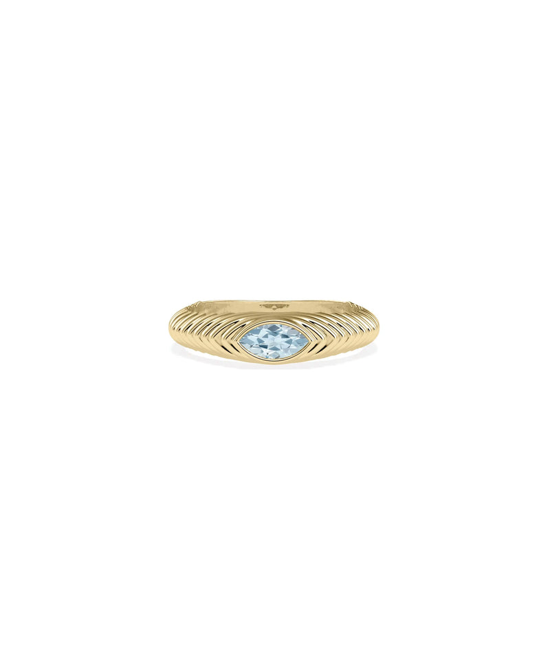 Birthstone Fluted Ring - 79e | Everyday 14K Gold Jewelry