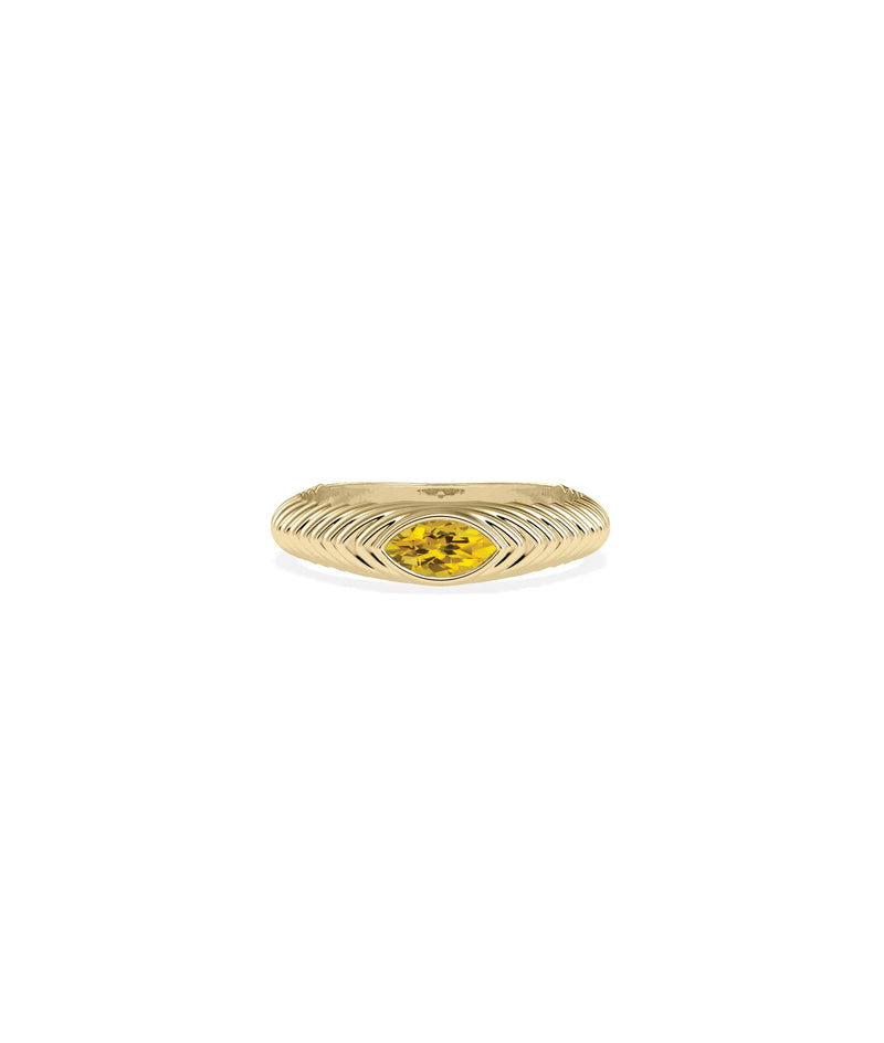 Birthstone Fluted Ring - 79e | Everyday 14K Gold Jewelry