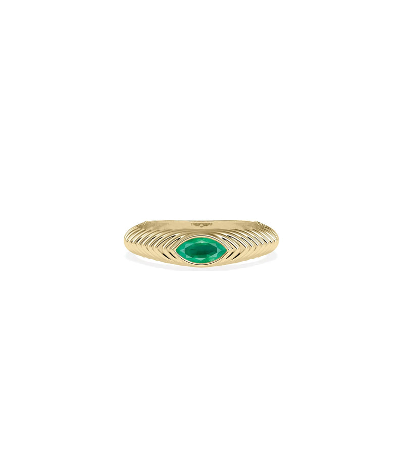Birthstone Fluted Ring - 79e | Everyday 14K Gold Jewelry