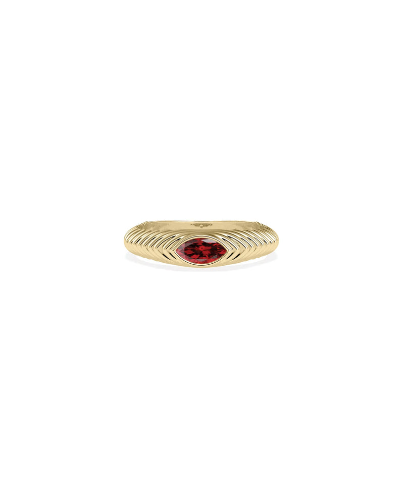 Birthstone Fluted Ring - 79e | Everyday 14K Gold Jewelry