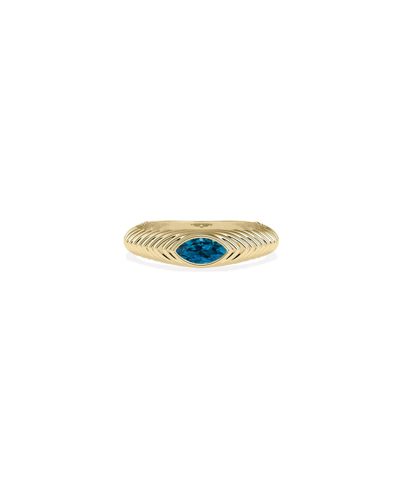 Birthstone Fluted Ring - 79e | Everyday 14K Gold Jewelry