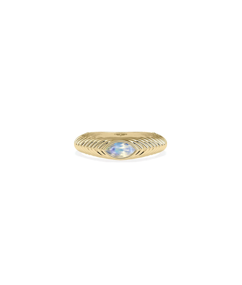 Birthstone Fluted Ring - 79e | Everyday 14K Gold Jewelry