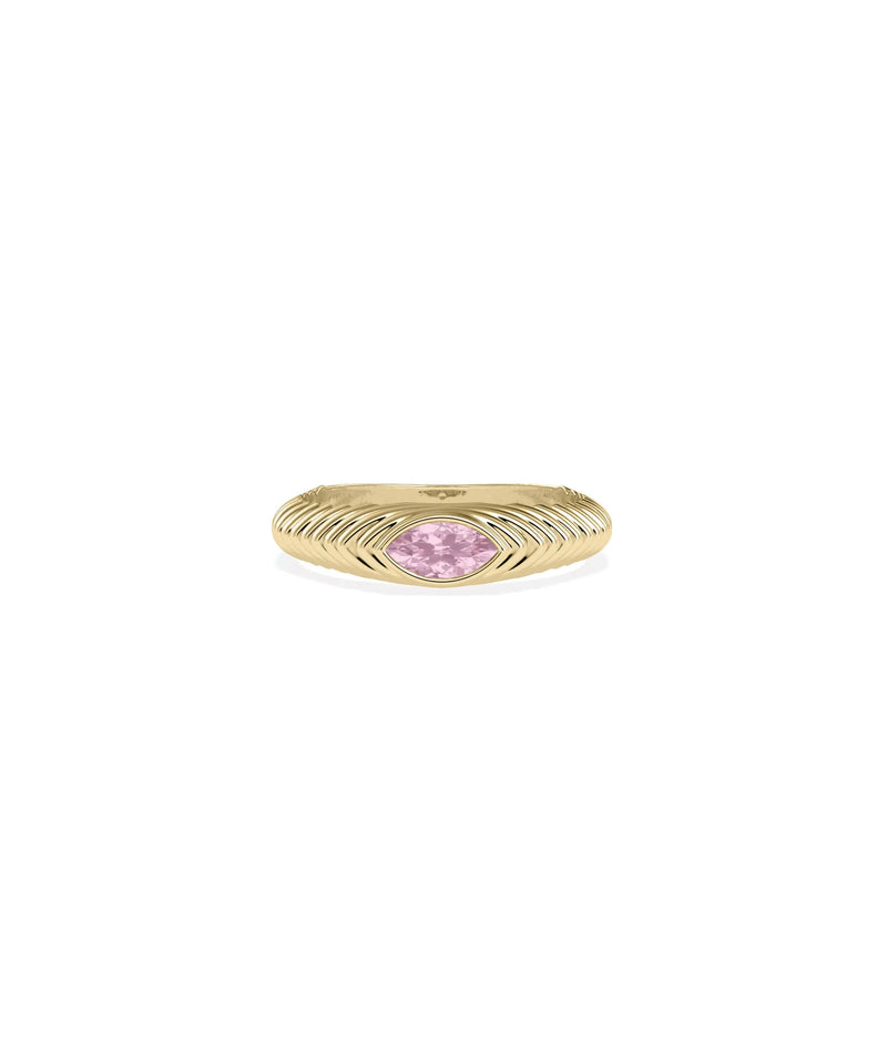 Birthstone Fluted Ring - 79e | Everyday 14K Gold Jewelry