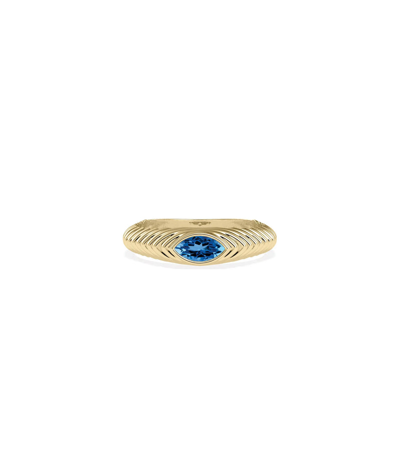 Birthstone Fluted Ring - 79e | Everyday 14K Gold Jewelry