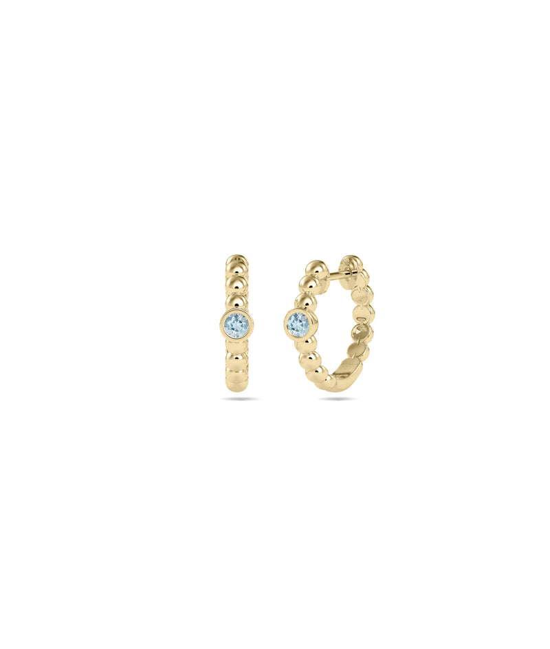 Birthstone Bubble Hoop Earring - 79e | Everyday 14K Gold Jewelry