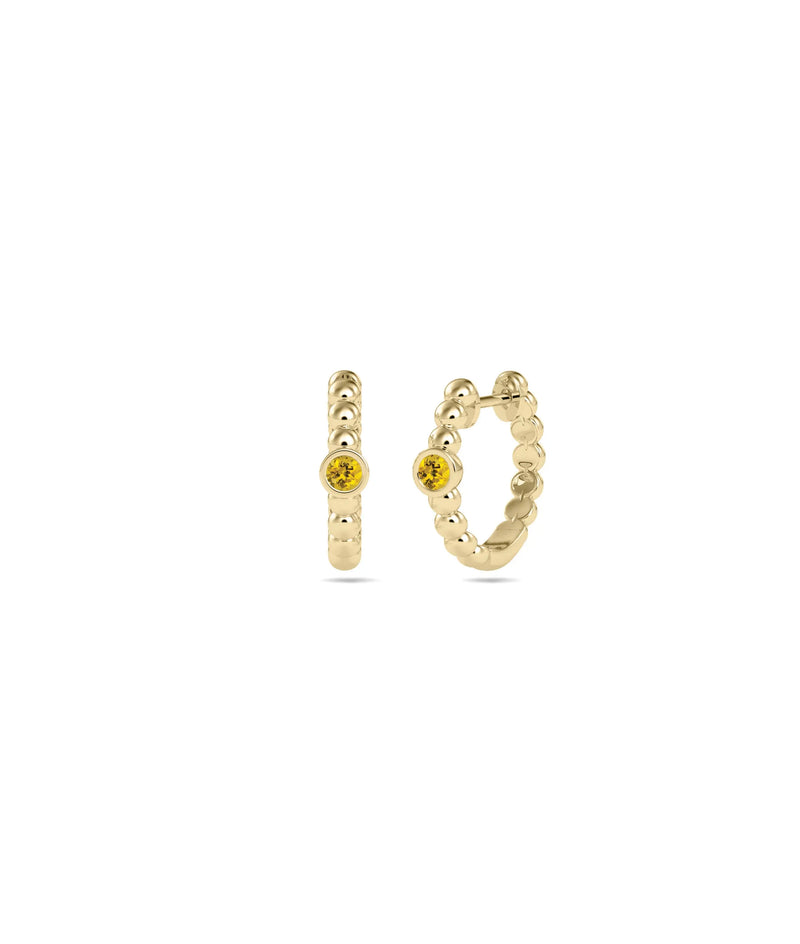 Birthstone Bubble Hoop Earring - 79e | Everyday 14K Gold Jewelry