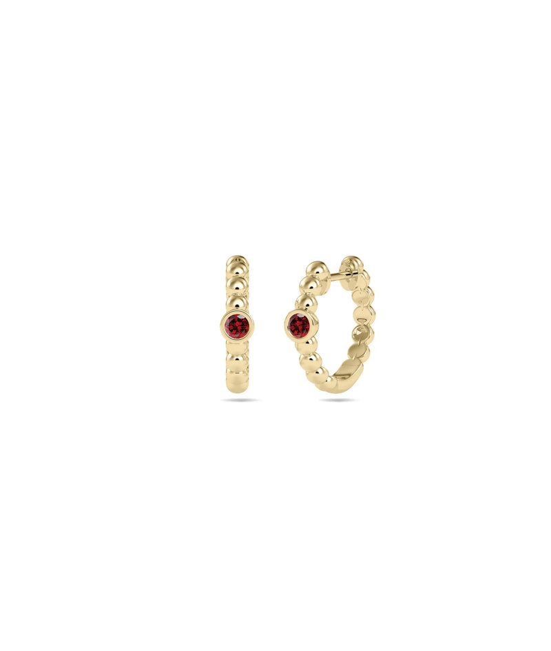 Birthstone Bubble Hoop Earring - 79e | Everyday 14K Gold Jewelry