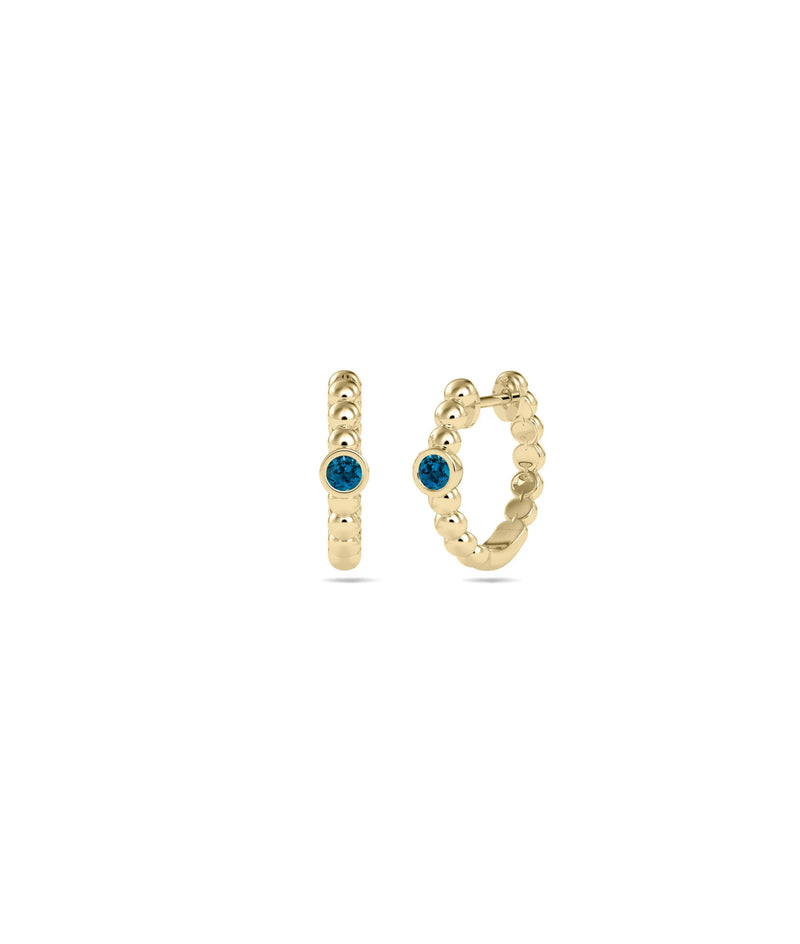Birthstone Bubble Hoop Earring - 79e | Everyday 14K Gold Jewelry
