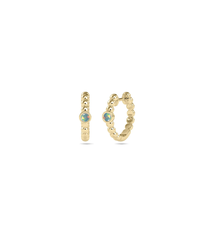 Birthstone Bubble Hoop Earring - 79e | Everyday 14K Gold Jewelry