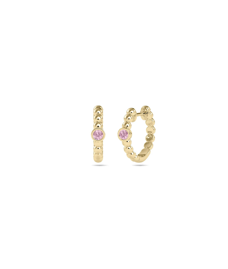 Birthstone Bubble Hoop Earring - 79e | Everyday 14K Gold Jewelry