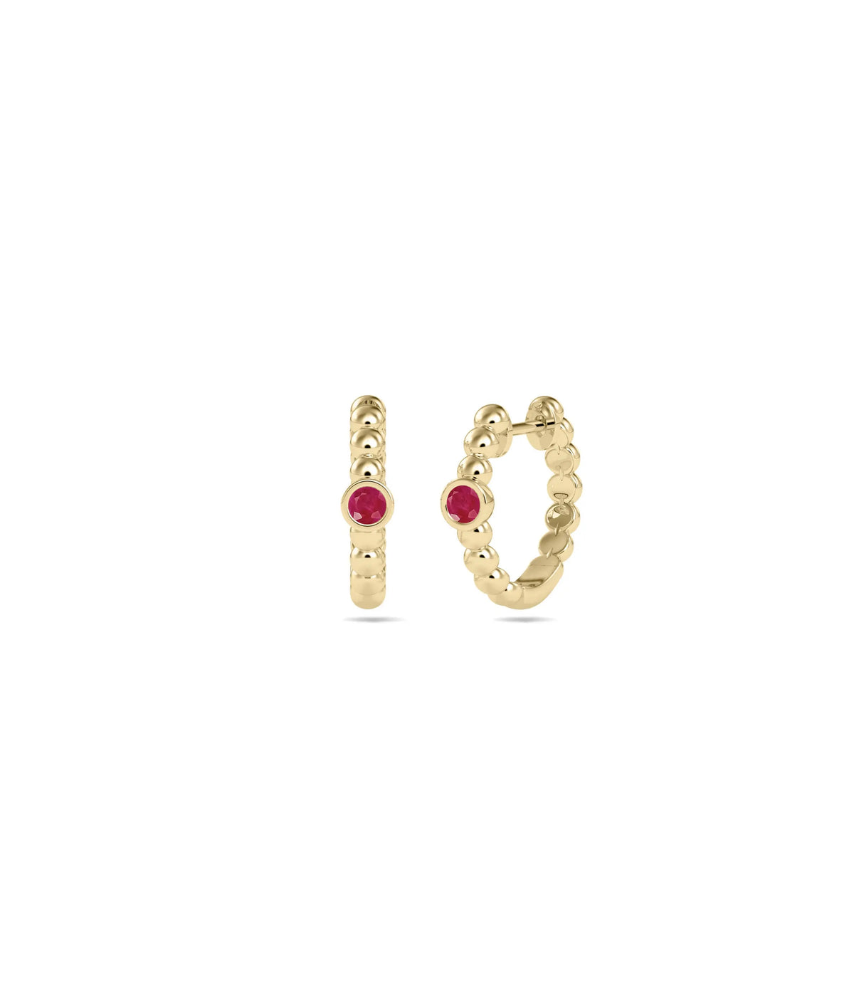 Birthstone Bubble Hoop Earring - 79e | Everyday 14K Gold Jewelry