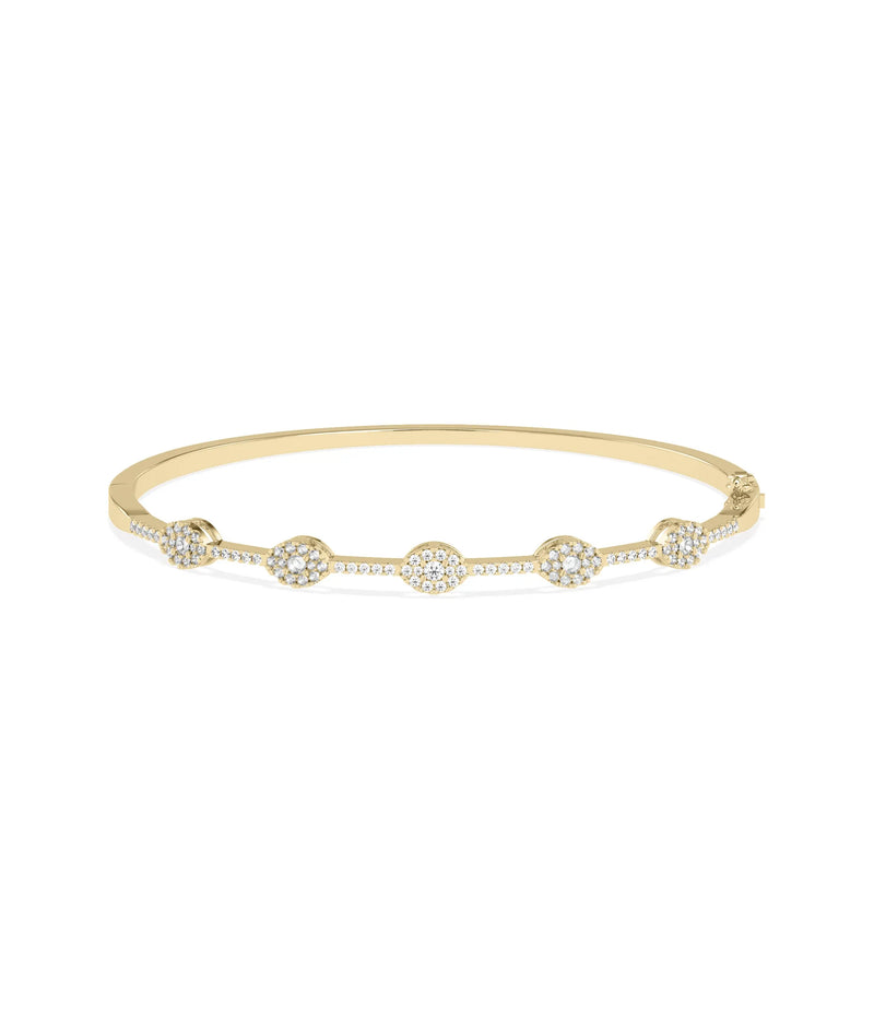 Birhstone and Diamond Evil Eye Bangle - 79e | Everyday 14K Gold Jewelry