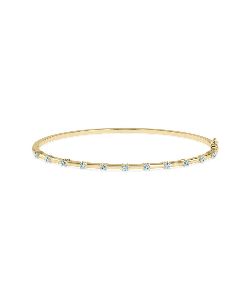 Birhstone Station Bangle - 79e | Everyday 14K Gold Jewelry