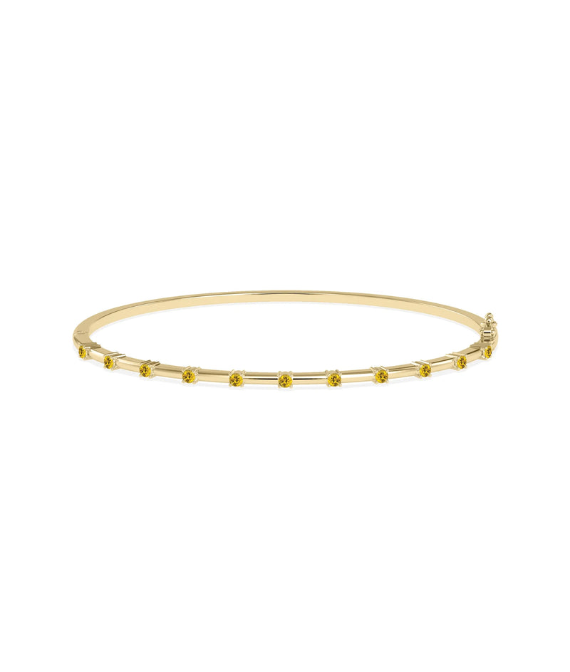Birhstone Station Bangle - 79e | Everyday 14K Gold Jewelry