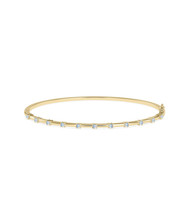 Birhstone Station Bangle - 79e | Everyday 14K Gold Jewelry