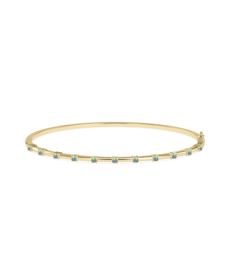 Birhstone Station Bangle - 79e | Everyday 14K Gold Jewelry