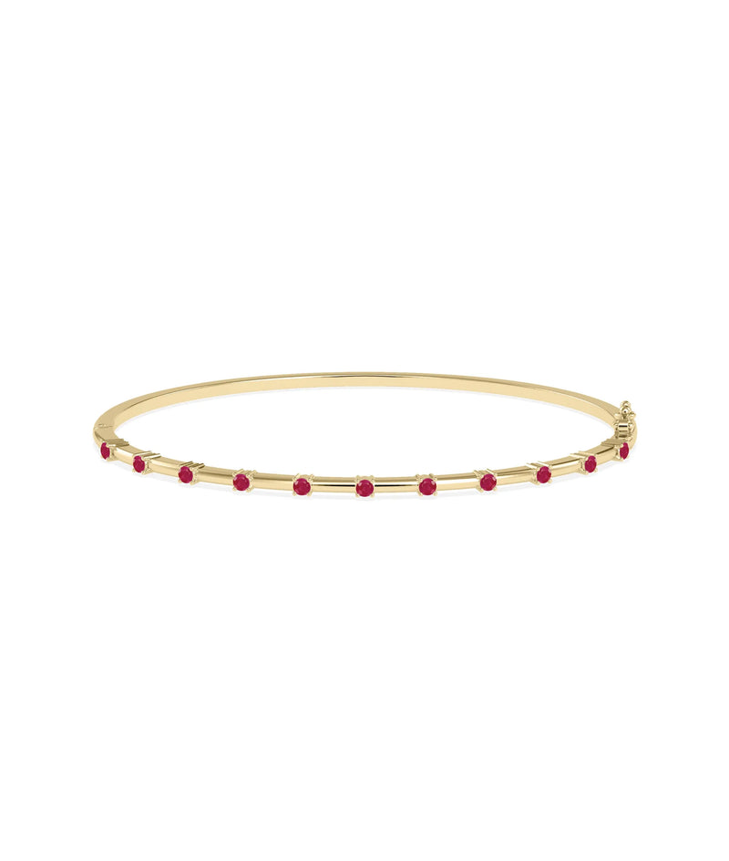 Birhstone Station Bangle - 79e | Everyday 14K Gold Jewelry