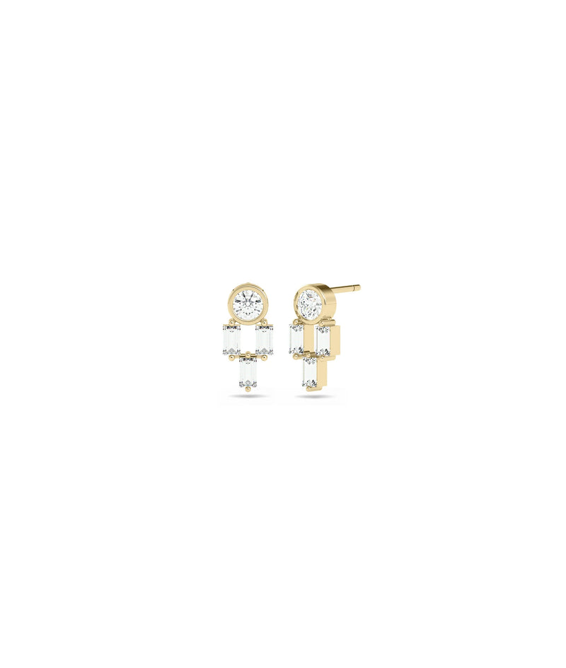 Birthstone and Diamond Stud Earring - 79e | Everyday 14K Gold Jewelry