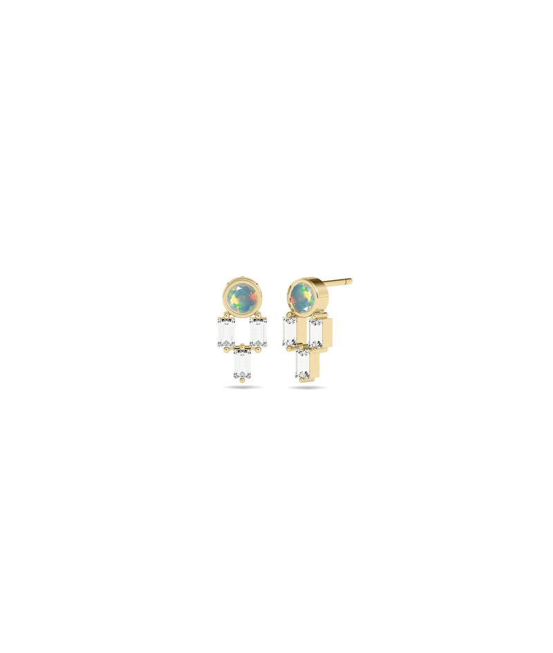 Birthstone and Diamond Stud Earring - 79e | Everyday 14K Gold Jewelry