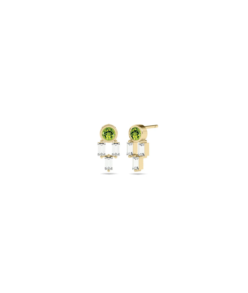 Birthstone and Diamond Stud Earring - 79e | Everyday 14K Gold Jewelry