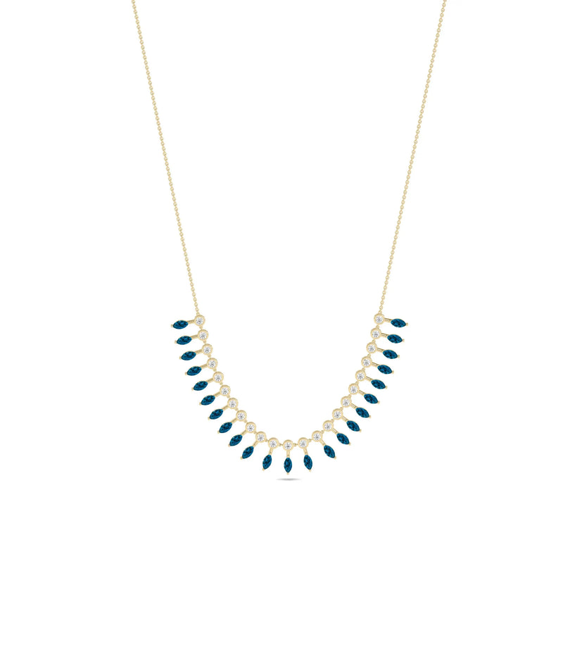 Birthstone and Diamond Layered Necklace - 79e | Everyday 14K Gold Jewelry
