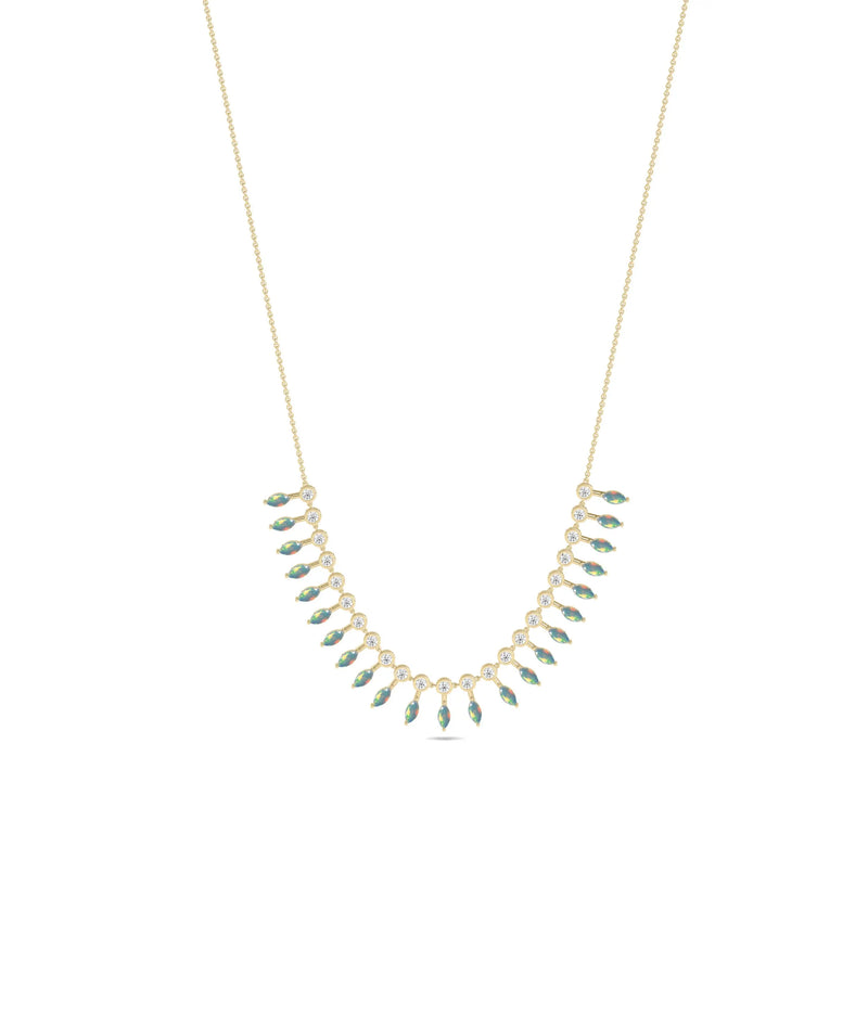 Birthstone and Diamond Layered Necklace - 79e | Everyday 14K Gold Jewelry