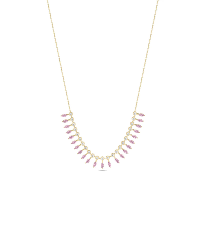 Birthstone and Diamond Layered Necklace - 79e | Everyday 14K Gold Jewelry