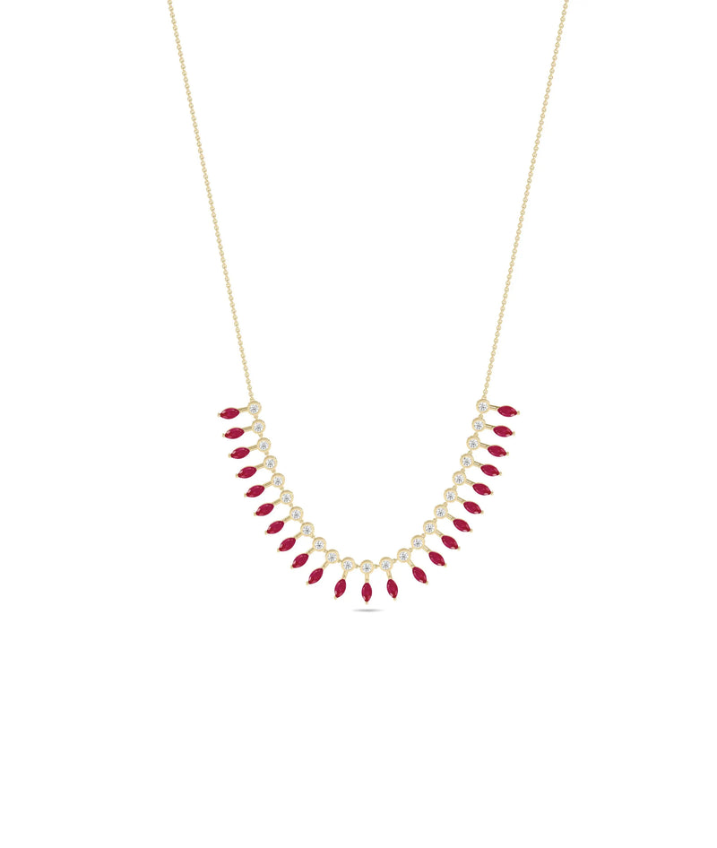 Birthstone and Diamond Layered Necklace - 79e | Everyday 14K Gold Jewelry