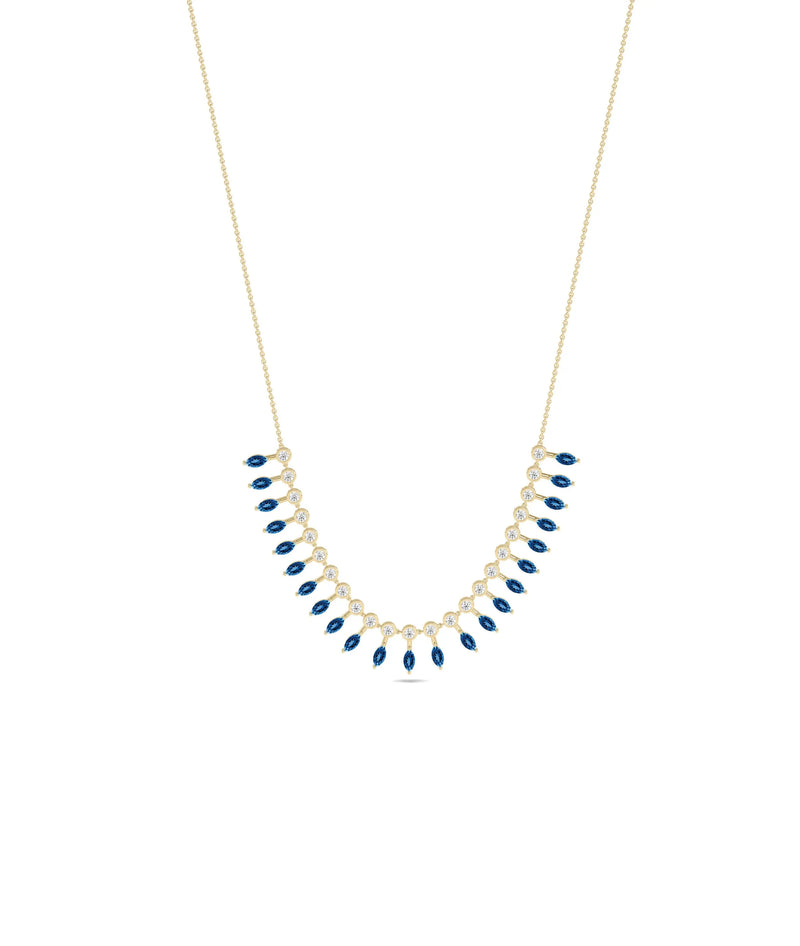 Birthstone and Diamond Layered Necklace - 79e | Everyday 14K Gold Jewelry