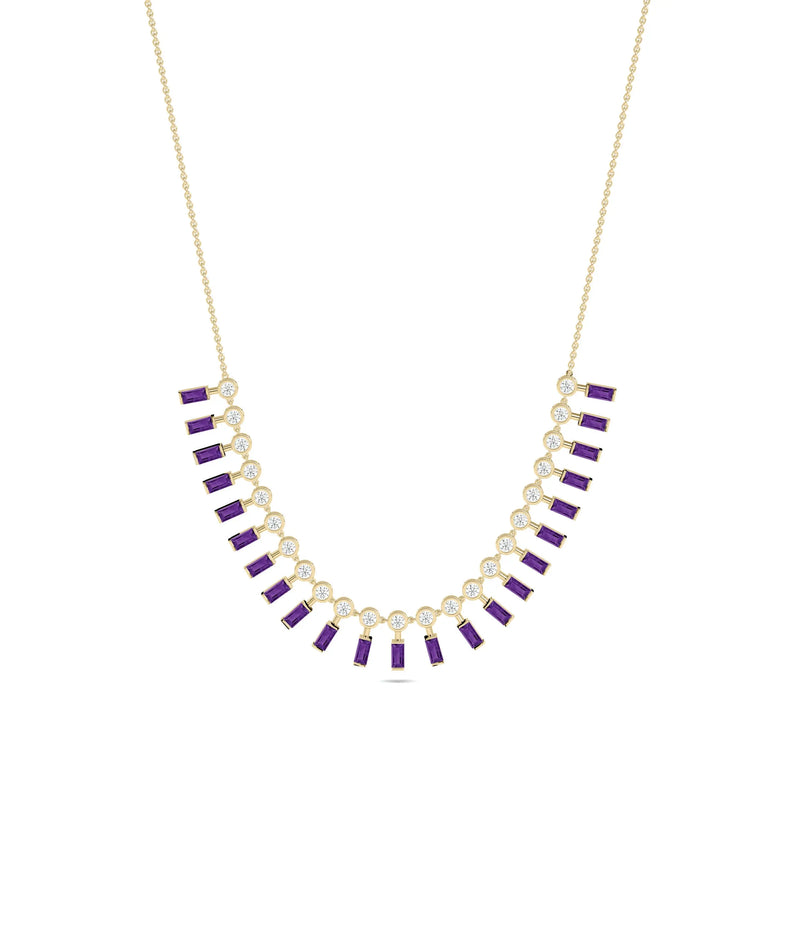 Birthstone and Diamond Layered Necklace - 79e | Everyday 14K Gold Jewelry