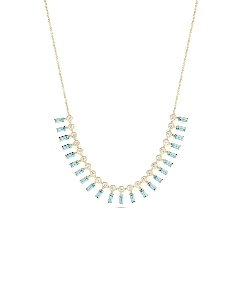 Birthstone and Diamond Layered Necklace - 79e | Everyday 14K Gold Jewelry