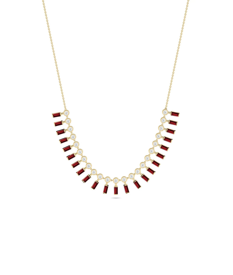 Birthstone and Diamond Layered Necklace - 79e | Everyday 14K Gold Jewelry
