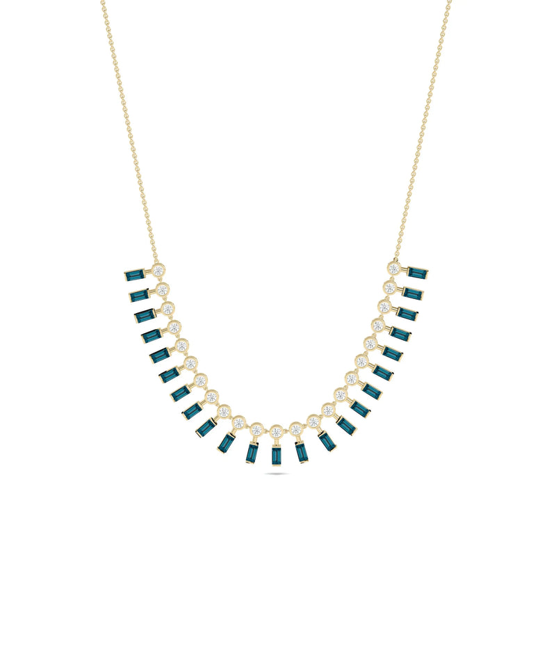 Birthstone and Diamond Layered Necklace - 79e | Everyday 14K Gold Jewelry