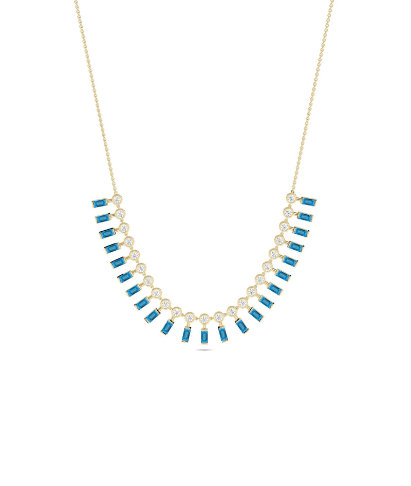 Birthstone and Diamond Layered Necklace - 79e | Everyday 14K Gold Jewelry