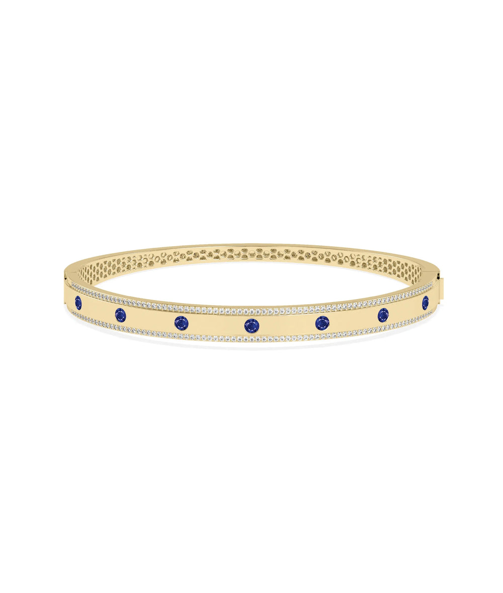 Birthstone and Diamond Bangle - 79e | Everyday 14K Gold Jewelry