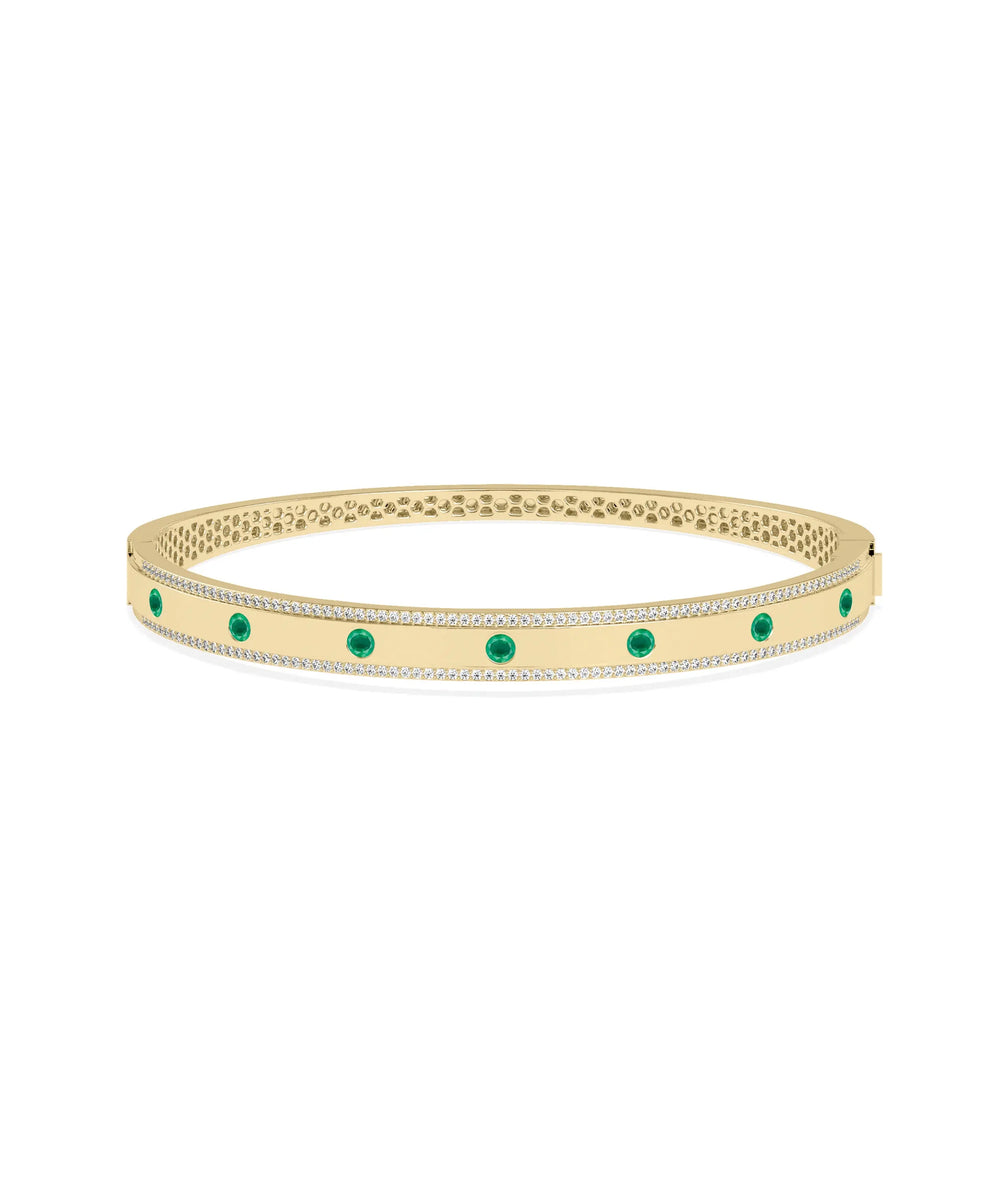 Birthstone and Diamond Bangle - 79e | Everyday 14K Gold Jewelry
