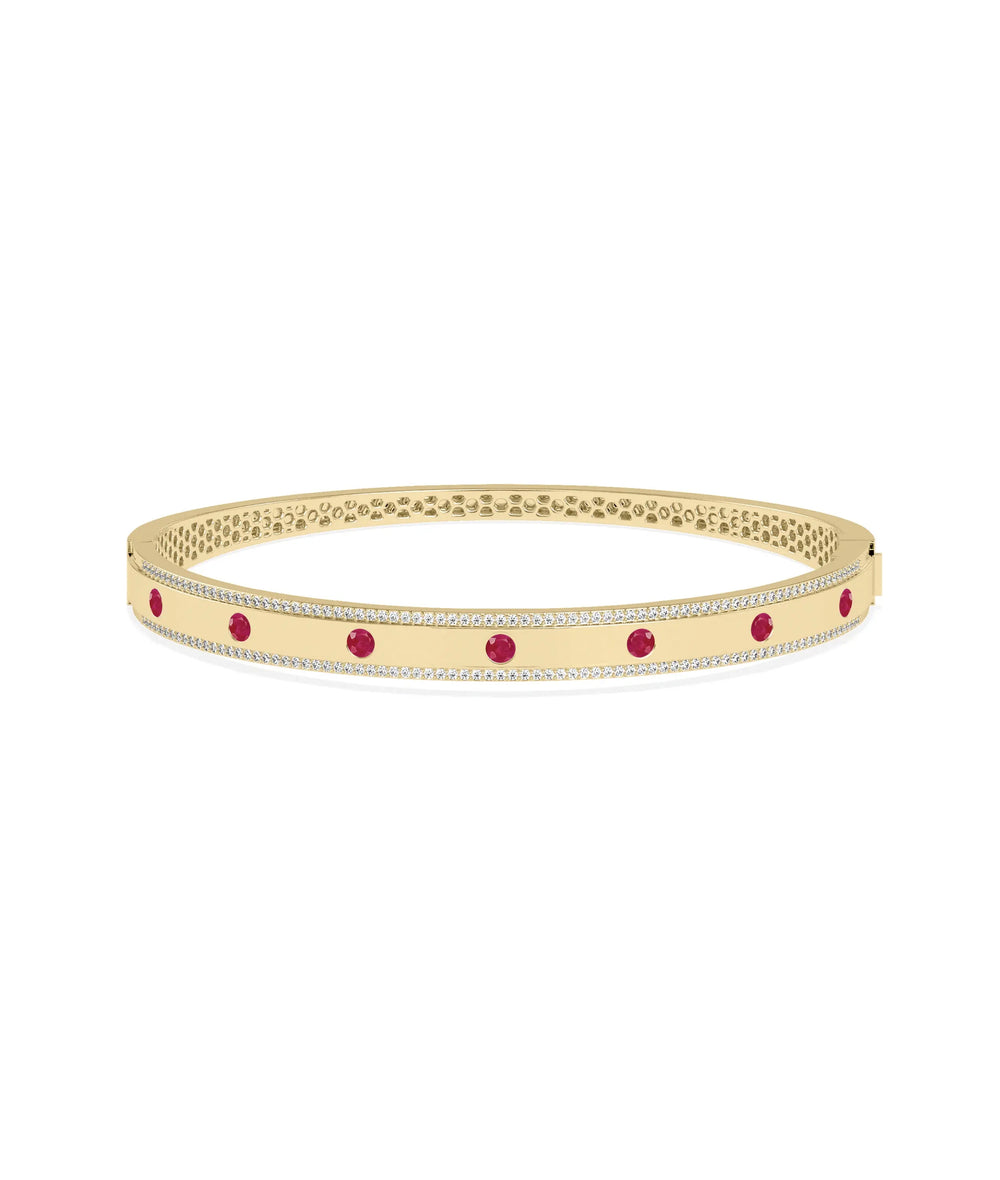 Birthstone and Diamond Bangle - 79e | Everyday 14K Gold Jewelry