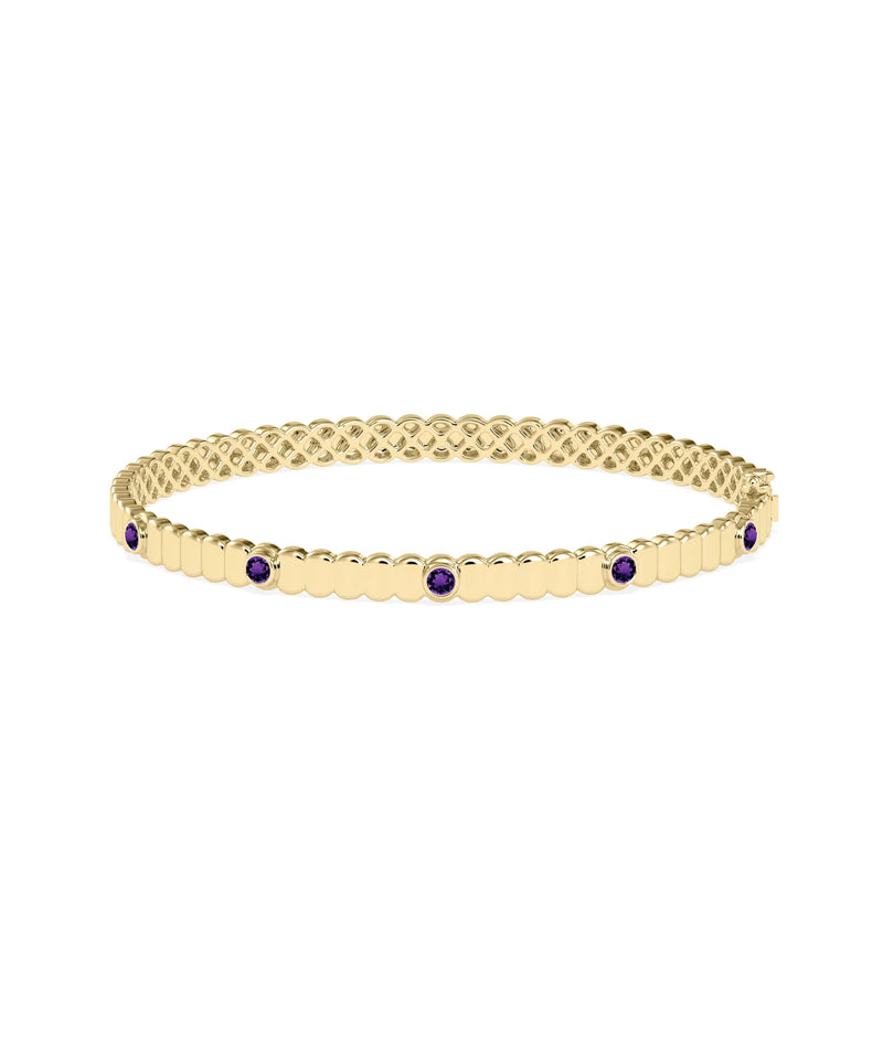 Birthstone Fluted Bangle - 79e | Everyday 14K Gold Jewelry