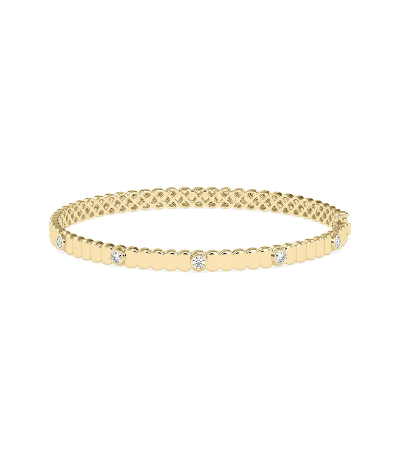 Birthstone Fluted Bangle - 79e | Everyday 14K Gold Jewelry