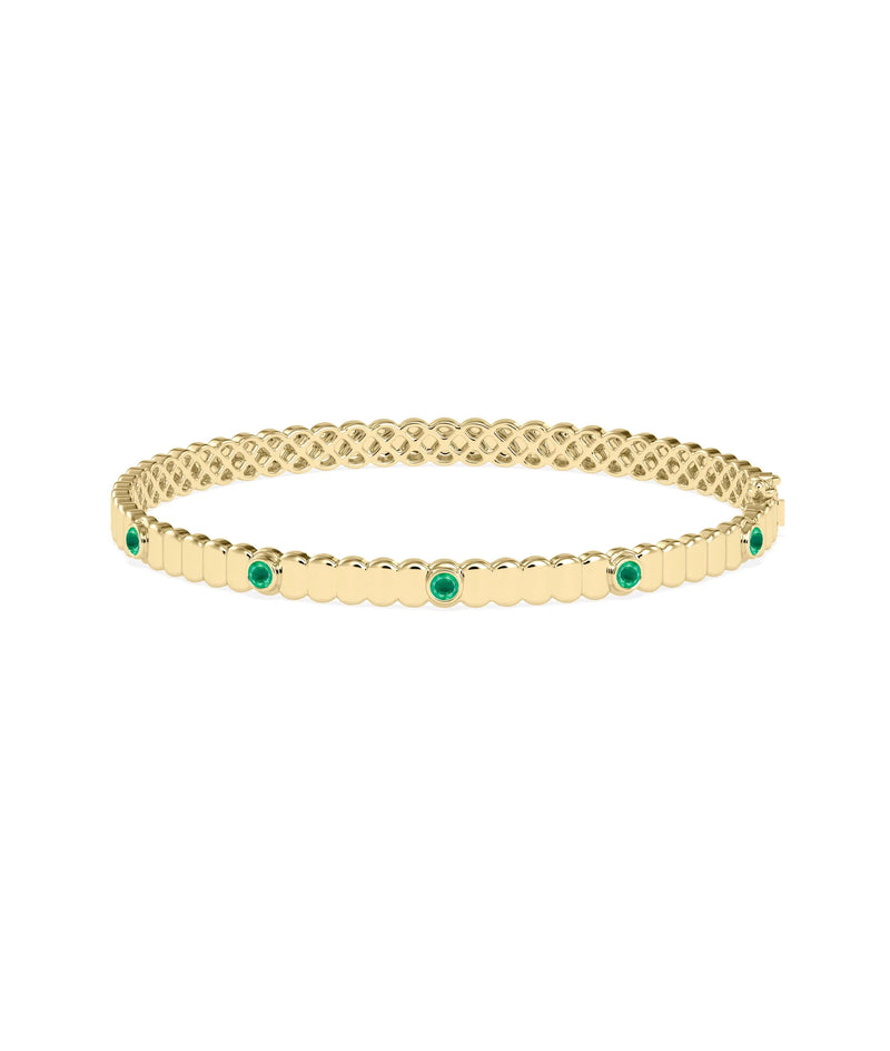 Birthstone Fluted Bangle - 79e | Everyday 14K Gold Jewelry