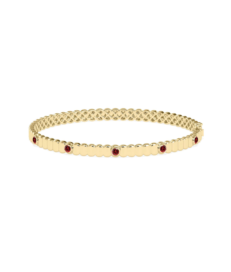 Birthstone Fluted Bangle - 79e | Everyday 14K Gold Jewelry