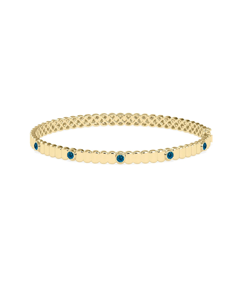 Birthstone Fluted Bangle - 79e | Everyday 14K Gold Jewelry