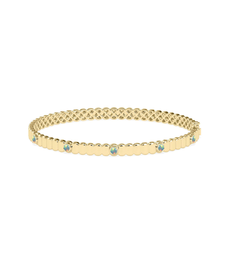 Birthstone Fluted Bangle - 79e | Everyday 14K Gold Jewelry