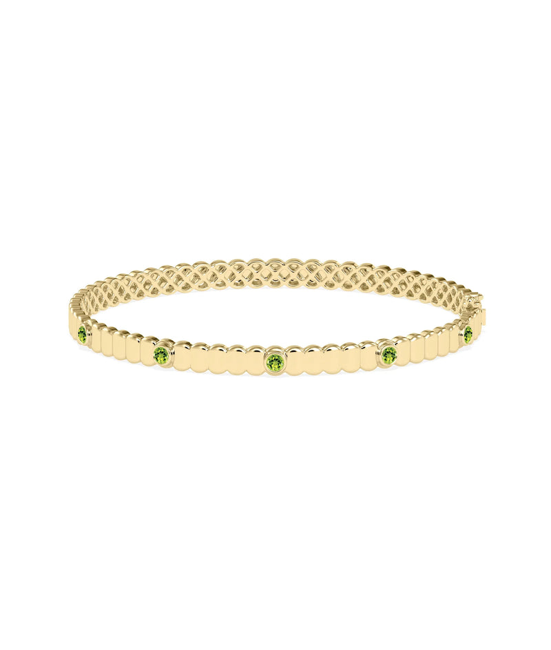 Birthstone Fluted Bangle - 79e | Everyday 14K Gold Jewelry