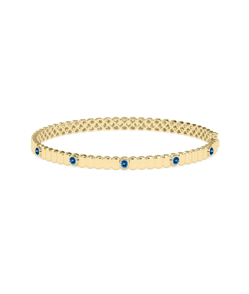 Birthstone Fluted Bangle - 79e | Everyday 14K Gold Jewelry