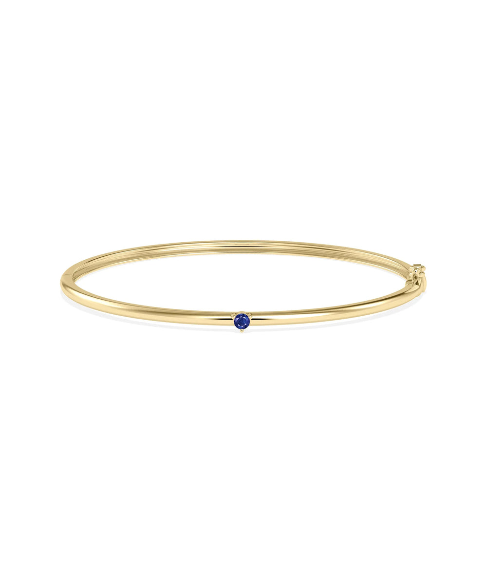 Birthstone Solitaire Bangle - 79e | Everyday 14K Gold Jewelry