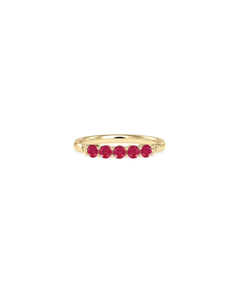 5 Stone Birthstone Ring - 79e | Everyday 14K Gold Jewelry