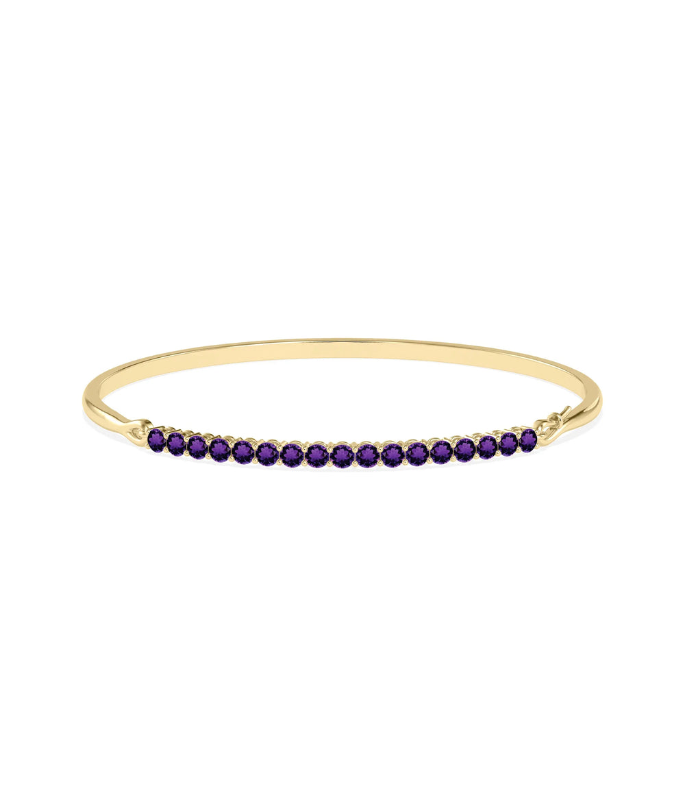 Movable Straight Line Birthstone Bangle - 79e | Everyday 14K Gold Jewelry