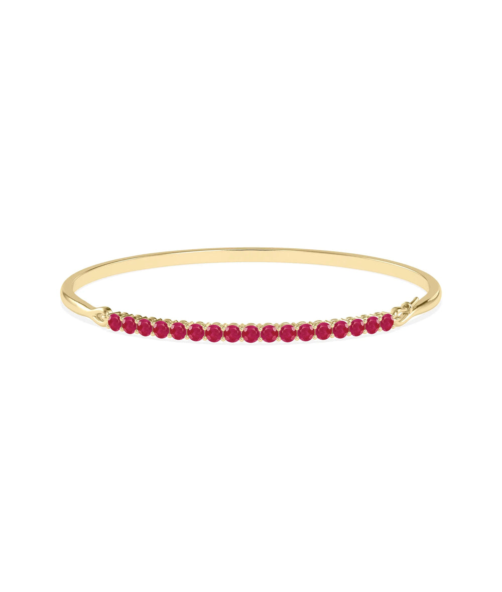 Movable Straight Line Birthstone Bangle - 79e | Everyday 14K Gold Jewelry