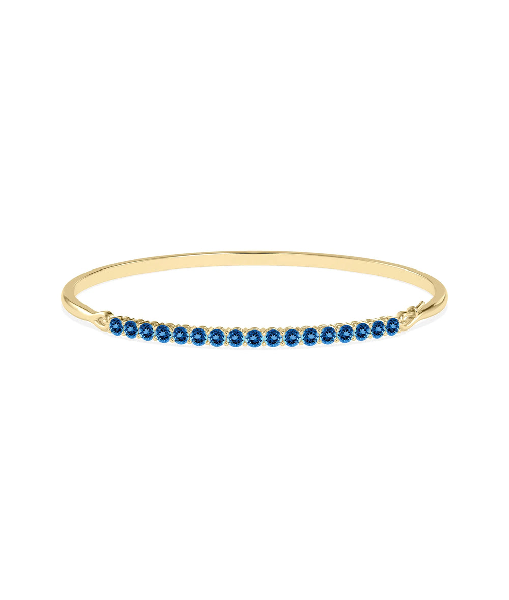 Movable Straight Line Birthstone Bangle - 79e | Everyday 14K Gold Jewelry